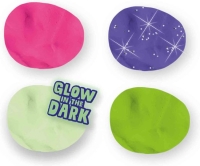 SES   klei Glow 4x90gr vegan en glutenvrij - herbruikbare potjes uitwasbaar glow in the dark klei