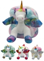 Pluche Rugzak Eenhoorn 31x25cm -assorti geleverd - 1st