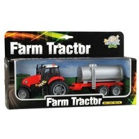 Kids Globe Tractor met Aanhanger Licht & Geluid 1:32