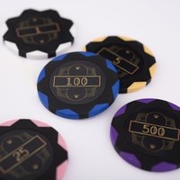 Pokerset in zwarte koffer, 500 chips met waarde (14 gram) - Engelhart Games